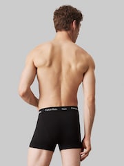 Calvin Klein Black/Turquoise Band Classic Stretch Trunks 3 Pack Boxers - Image 3 of 8
