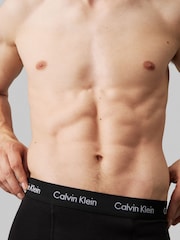 Calvin Klein Black/Turquoise Band Classic Stretch Trunks 3 Pack Boxers - Image 4 of 8