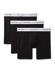 Calvin Klein Black Long Cotton Stretch Trunks 3 Pack Boxers - Image 1 of 1