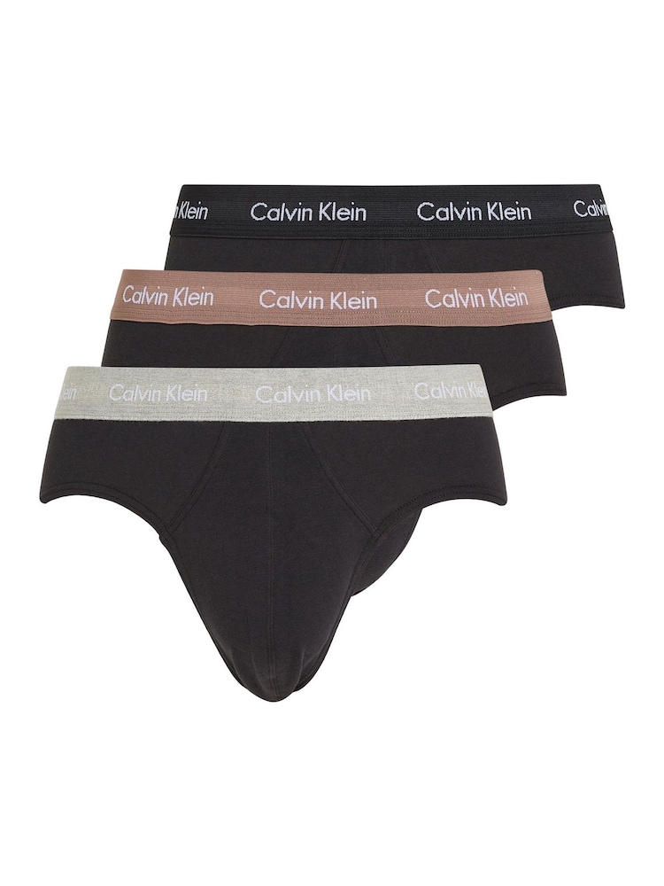 Calvin Klein Black multi Cotton Stretch Hip 3-Pack Boxer Briefs - Image 1 of 6