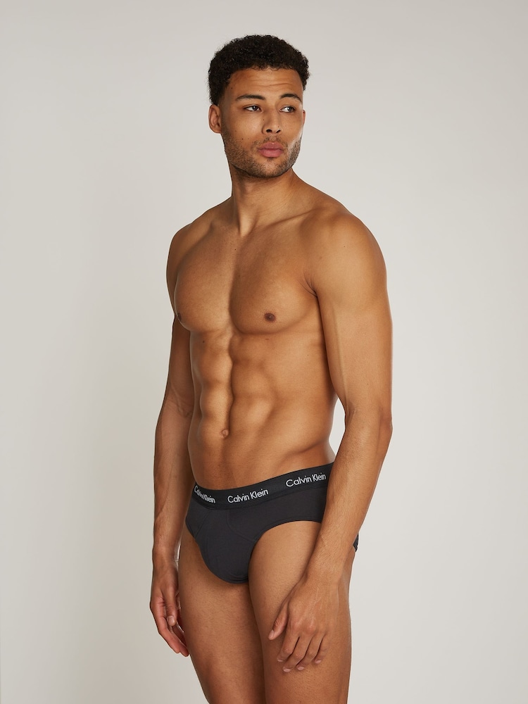 Calvin Klein Black multi Cotton Stretch Hip 3-Pack Boxer Briefs - Image 2 of 6