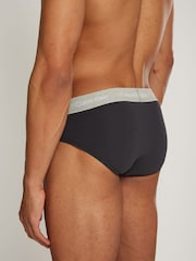 Calvin Klein Black multi Cotton Stretch Hip 3-Pack Boxer Briefs - Image 4 of 6