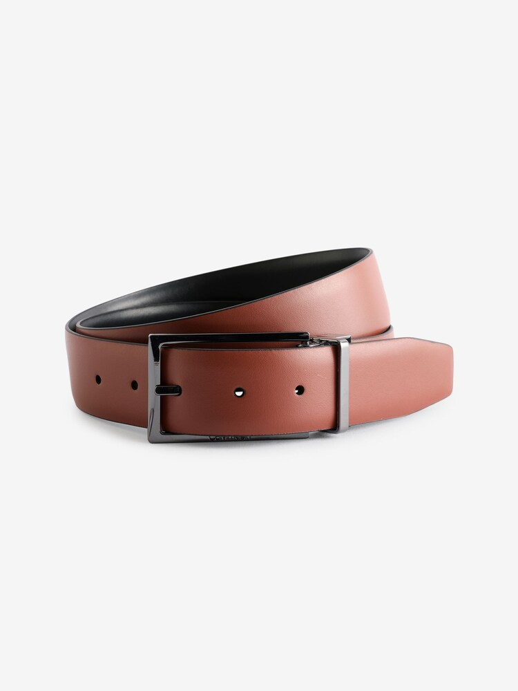 Calvin Klein Black Slim Adjustable Reversible Frame Leather Belt - Image 1 of 4 Calvin Klein Black Slim Adjustable Reversible Frame Leather Belt - Image 1 of 4