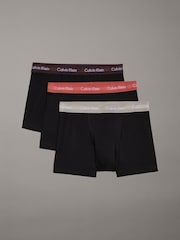 Calvin Klein Black/Red Band Classic Stretch Trunks 3 Pack Boxers - Image 1 of 4