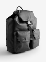 Calvin Klein Black Over Webbing Flap Backpack - Image 1 of 6
