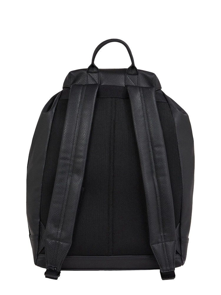 Calvin Klein Black Over Webbing Flap Backpack - Image 2 of 6