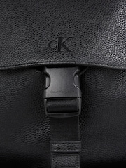 Calvin Klein Black Over Webbing Flap Backpack - Image 5 of 6