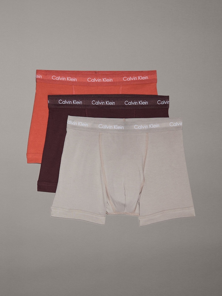 Calvin Klein Grey/Red Trunks 3 Pack - Image 1 of 5 Calvin Klein Grey/Red Trunks 3 Pack - Image 1 of 5