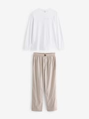 Calvin Klein White Long Sleeved Top And Trousers Set - Image 1 of 3