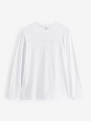 Calvin Klein White Long Sleeved Top And Trousers Set - Image 2 of 3