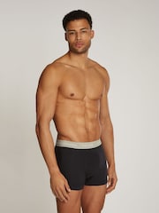 Calvin Klein Black/Blue Band Classic Stretch Trunks 3 Pack Boxers - Image 2 of 6