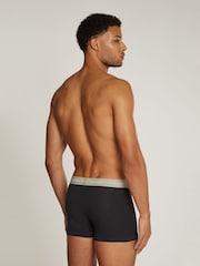 Calvin Klein Black/Blue Band Classic Stretch Trunks 3 Pack Boxers - Image 3 of 6