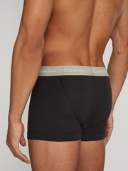 Calvin Klein Black/Blue Band Classic Stretch Trunks 3 Pack Boxers - Image 4 of 6