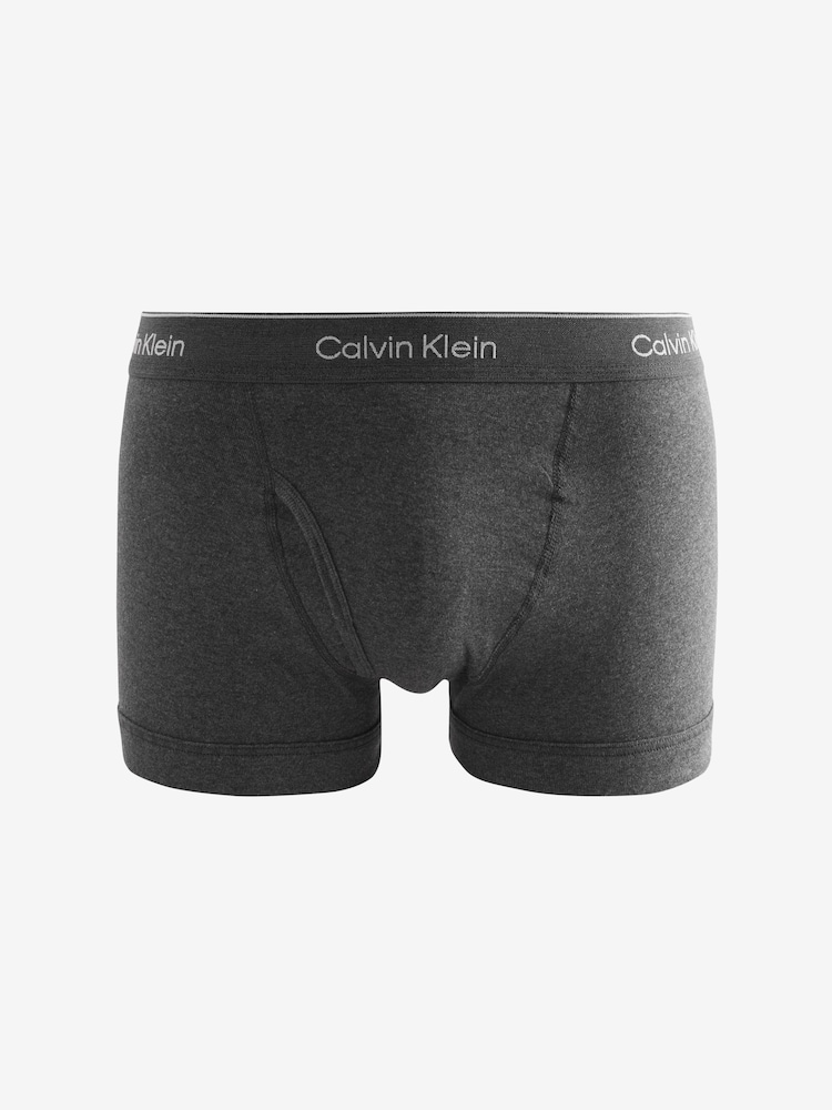 Calvin Klein Black/Blue/Navy 100% Cotton Heritage Stretch Boxers 3 Pack - Image 2 of 4