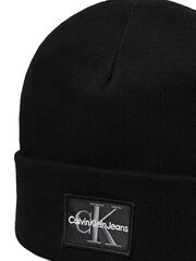 Calvin Klein Black Logo Patch Beanie - Image 4 of 5