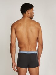 Calvin Klein Black/Blue Band Low Rise Trunks 3 Pack Boxers - Image 3 of 5
