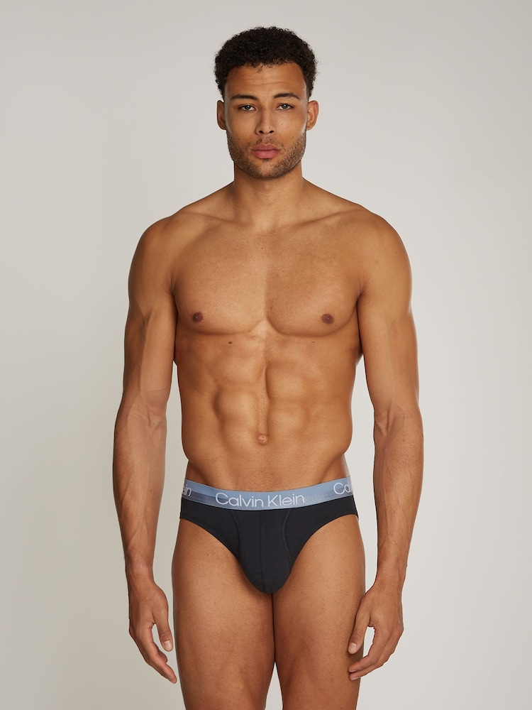 Calvin Klein Black/Blue Band 3-Pack Hipster Briefs 3 Pack - Image 1 of 9 Calvin Klein Black/Blue Band 3-Pack Hipster Briefs 3 Pack - Image 1 of 9