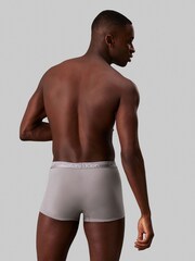Calvin Klein Red/Grey Structure Cotton Trunks 3 Pack Boxers - Image 3 of 4