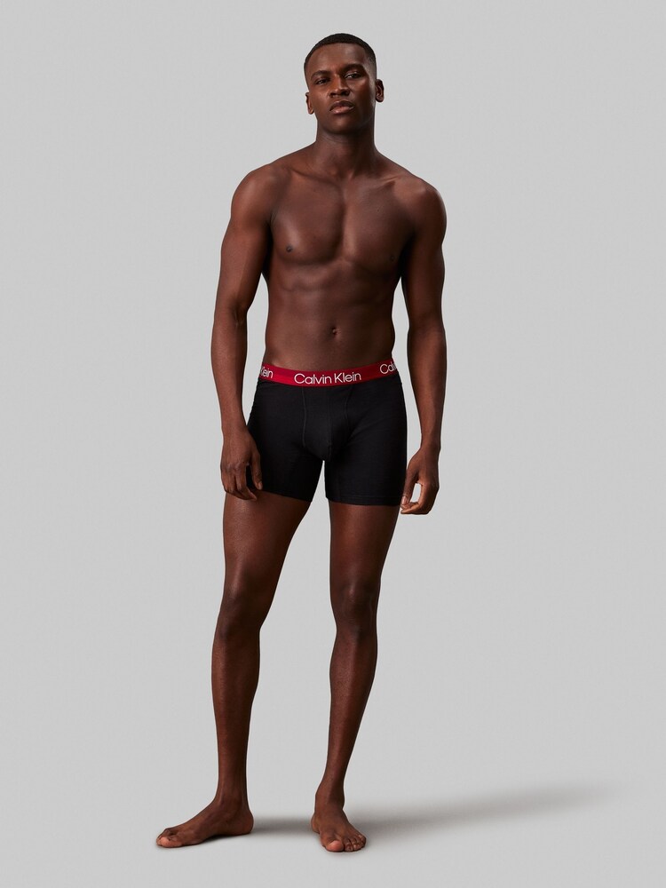 Calvin Klein Red/Grey Structure Cotton Trunks 3 Pack Boxers - Image 7 of 7