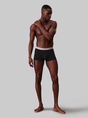 Calvin Klein Black/Dark Band Structure Cotton Trunks 3 Pack Boxers - Image 2 of 4
