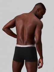 Calvin Klein Black/Dark Band Structure Cotton Trunks 3 Pack Boxers - Image 4 of 4