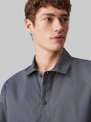 Calvin Klein Light Blue 100% Cotton Long Sleeved Button Down Pyjama Top - Image 4 of 5