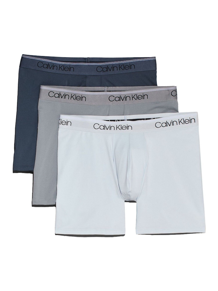 Calvin Klein Blue Boxer Briefs 3 Pack - Image 1 of 7