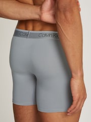 Calvin Klein Blue Boxer Briefs 3 Pack - Image 4 of 7