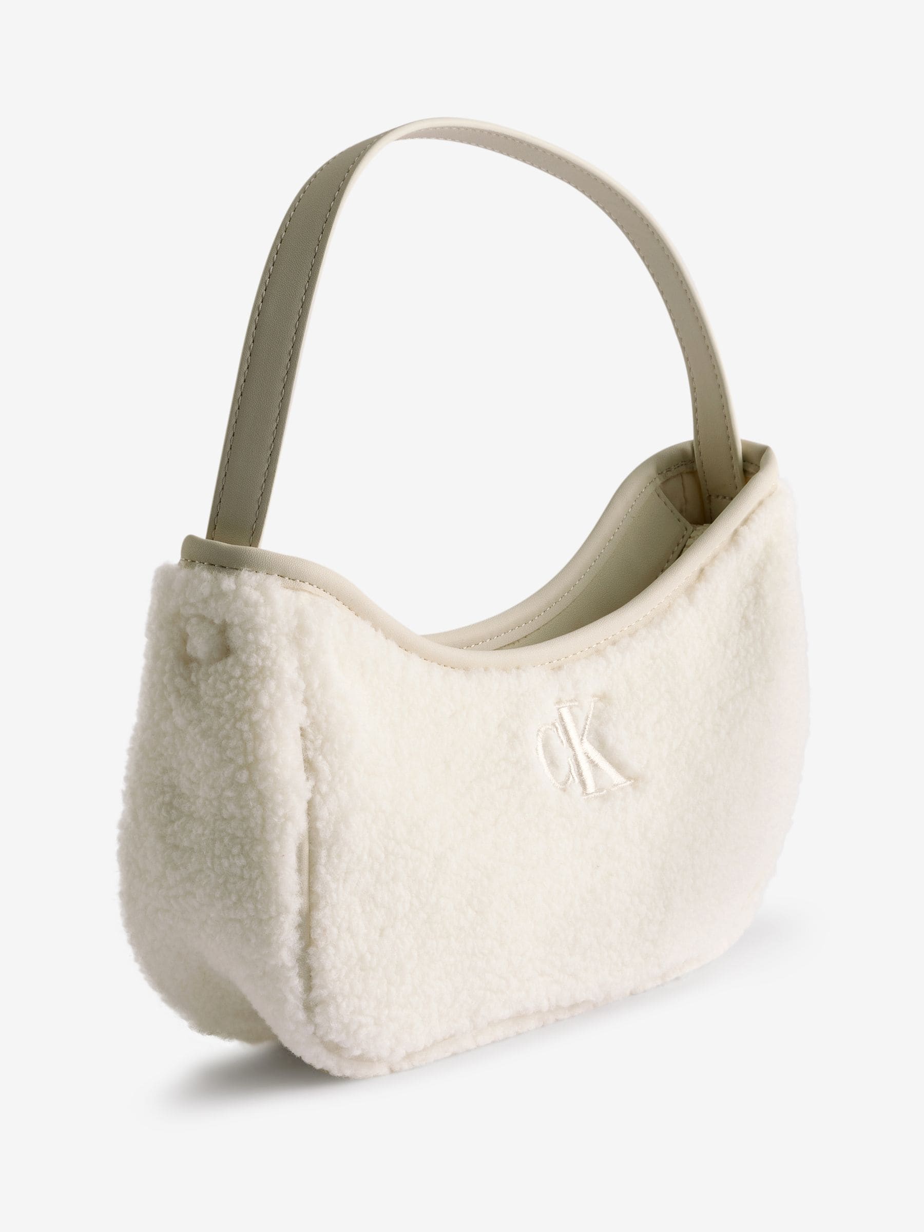 Calvin Klein White Teddy Shoulder Bag