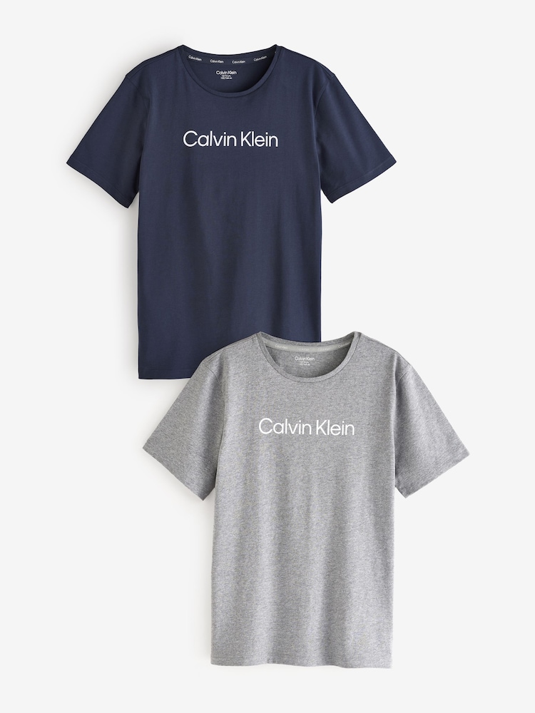 Calvin Klein Grey 100% Cotton T-Shirts 2 Pack - Image 1 of 4