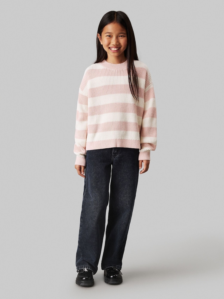 Calvin Klein Pink Stripe Jumper - Image 2 of 4
