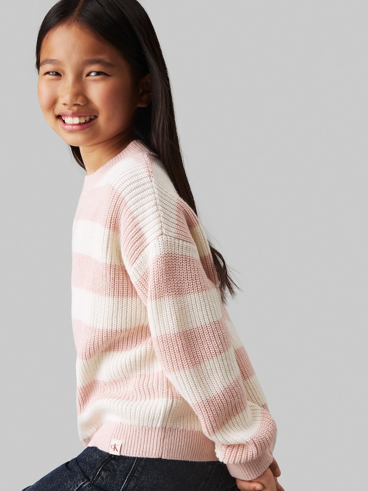 Calvin Klein Pink Stripe Jumper - Image 4 of 4