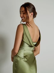 Six Stories Halter Neck Satin Flower Girl Dress - Image 6 of 6