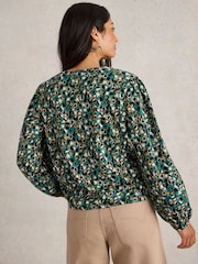 White Stuff Green Betty Tie Hem Blouse - Image 2 of 6