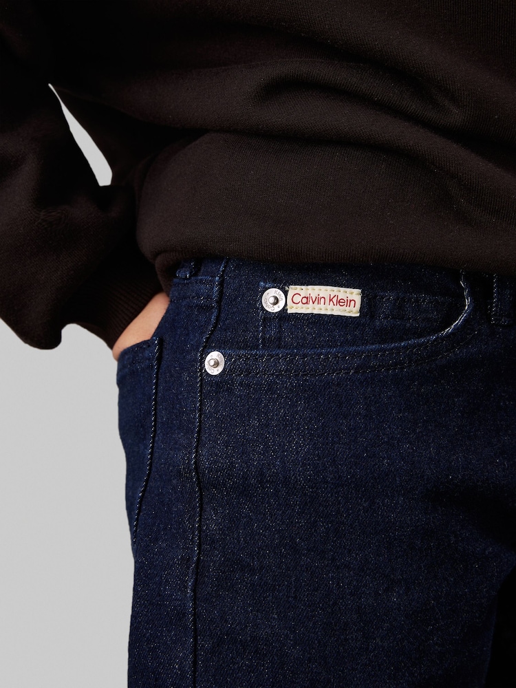 Calvin Klein Blue High-Rise Wide Leg Jeans - Image 2 of 3 Calvin Klein Blue High-Rise Wide Leg Jeans - Image 2 of 3