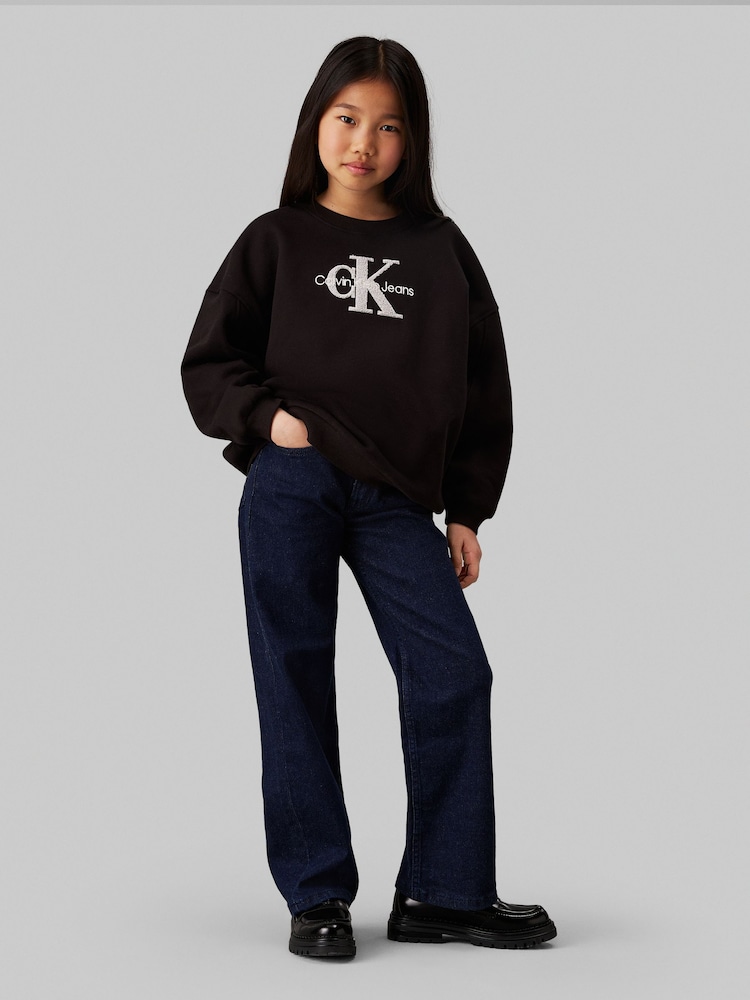Calvin Klein Blue High-Rise Wide Leg Jeans - Image 3 of 3 Calvin Klein Blue High-Rise Wide Leg Jeans - Image 3 of 3