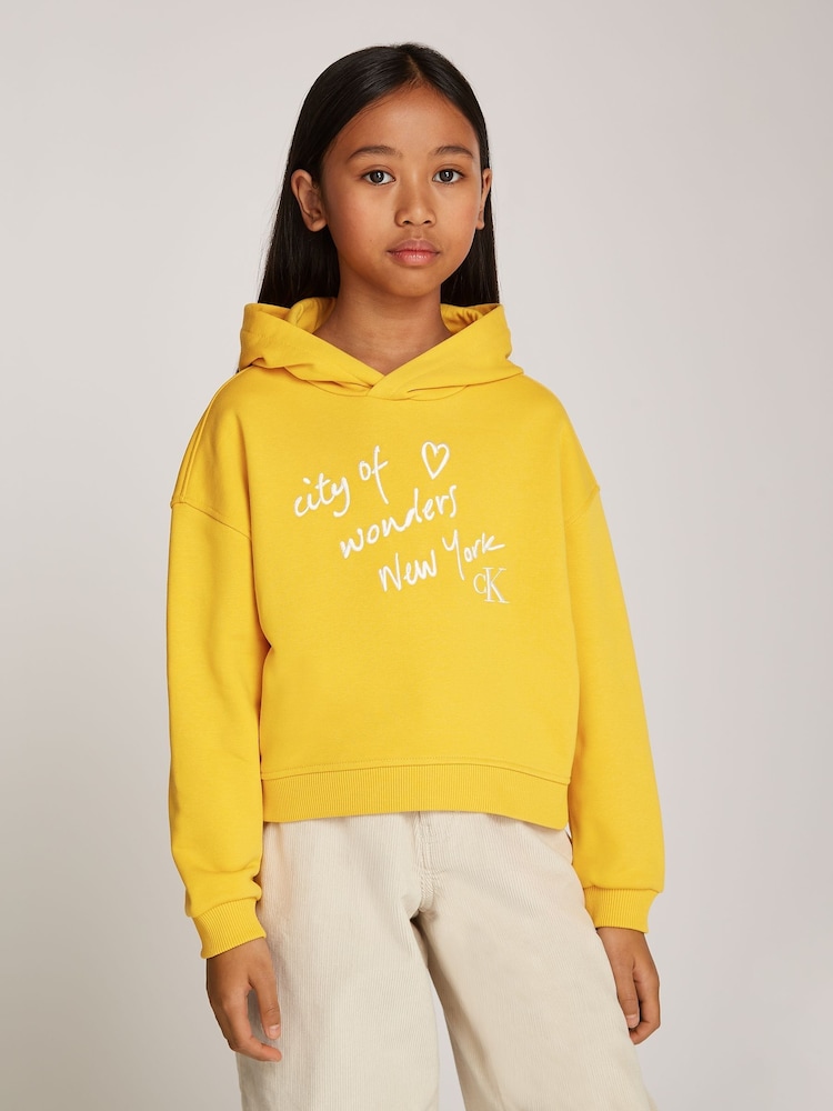 Calvin Klein Yellow City Graphic Hoodie - Image 1 of 6