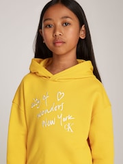 Calvin Klein Yellow City Graphic Hoodie - Image 3 of 6