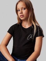Calvin Klein Black Slim Fit 100% Cotton Short Sleeved T-Shirt - Image 2 of 8