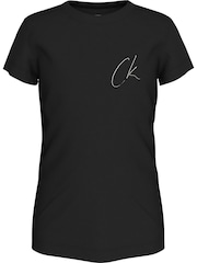 Calvin Klein Black Slim Fit 100% Cotton Short Sleeved T-Shirt - Image 5 of 8
