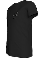 Calvin Klein Black Slim Fit 100% Cotton Short Sleeved T-Shirt - Image 7 of 8
