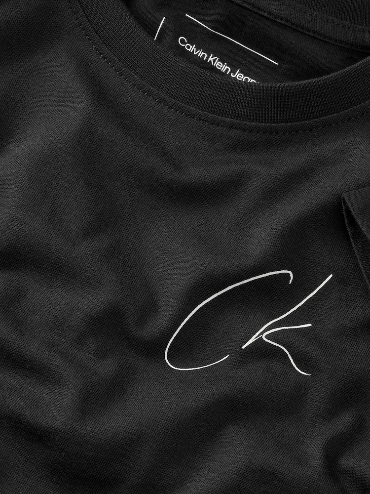 Calvin Klein Black Slim Fit 100% Cotton Short Sleeved T-Shirt - Image 8 of 8