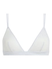 Calvin Klein Blue Unlined Triangle Bra with Sheer Masquisette - Image 2 of 4