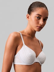 Calvin Klein Natural Lightly Lined Demi Bra With Sheer Masquisette - Image 3 of 4