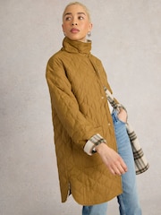 White Stuff White Marlowe Reversible Check Coat - Image 2 of 7