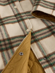 White Stuff White Marlowe Reversible Check Coat - Image 7 of 7