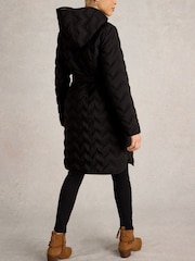 White Stuff Black Arlet Quilted Coat - Image 2 of 6