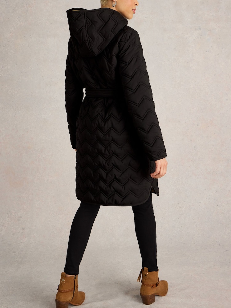 White Stuff Black Arlet Quilted Coat - Image 2 of 6