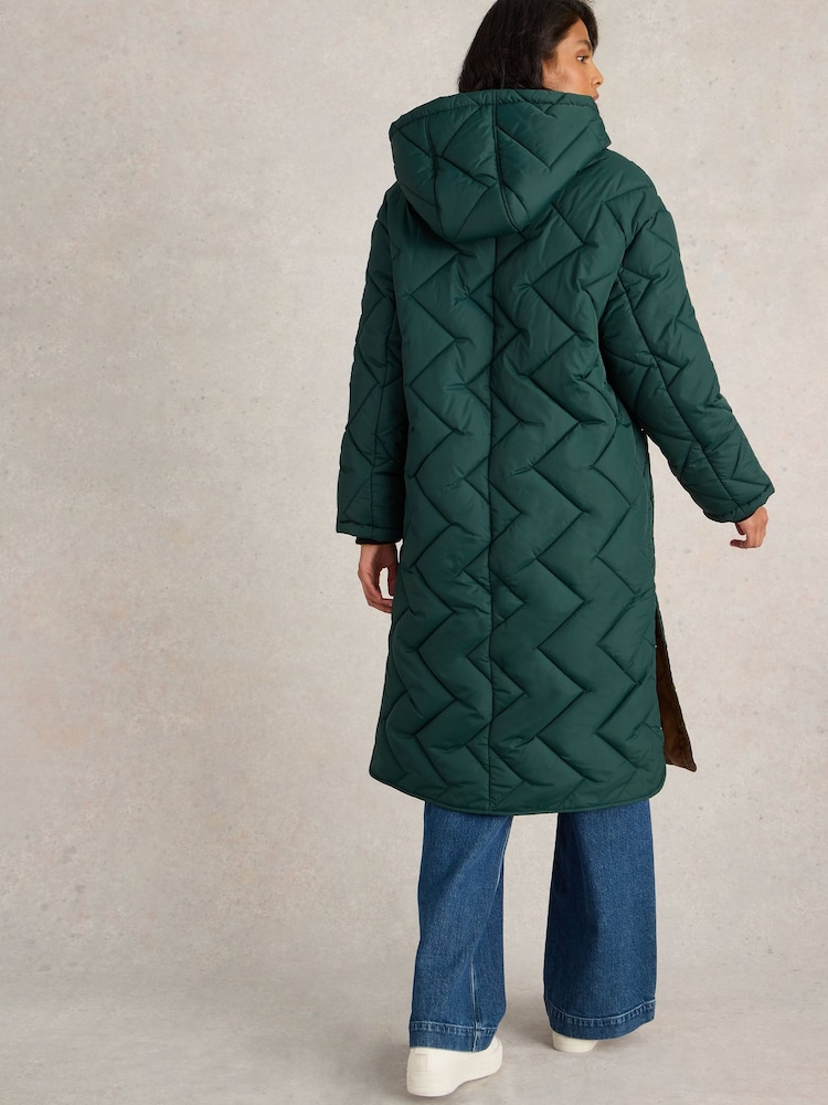 White Stuff Green Sloane Quilted Coat - Image 2 of 6