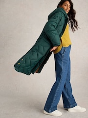 White Stuff Green Sloane Quilted Coat - Image 3 of 6
